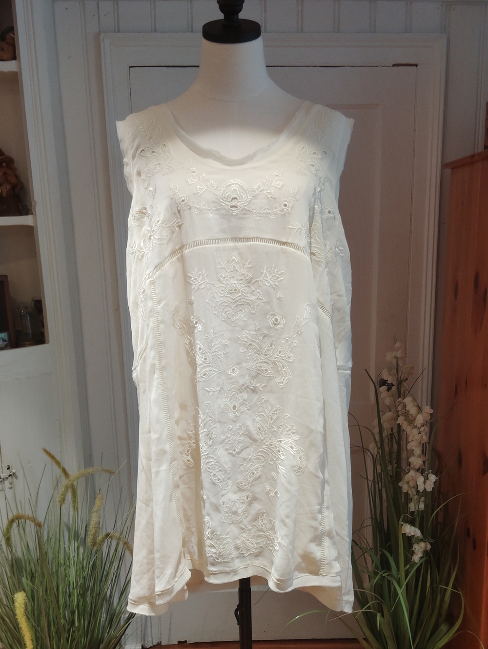 SCOOP Embroidered Mini Dress